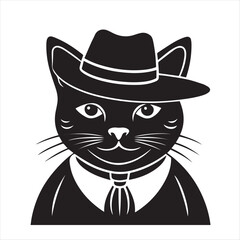 cat silhouette vector style