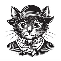 cat silhouette vector style