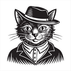 cat silhouette vector style