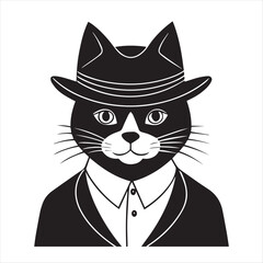 cat silhouette vector style