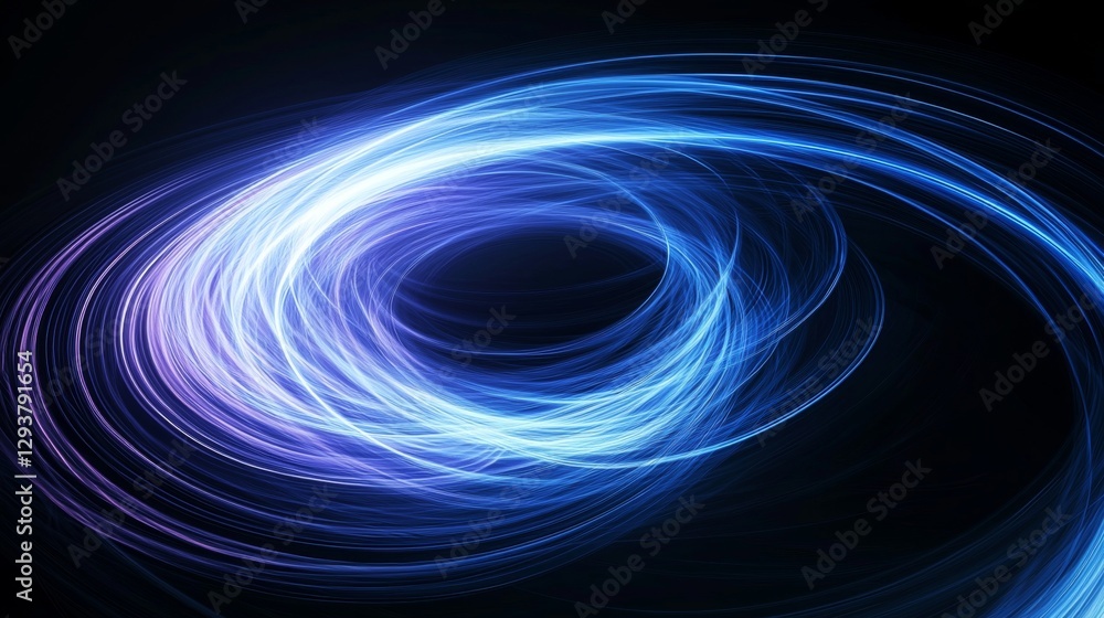 Poster a swirling vortex of blue and purple light, creating a dynamic and hypnotic visual effect against a 