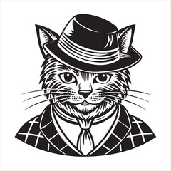 cat silhouette vector style