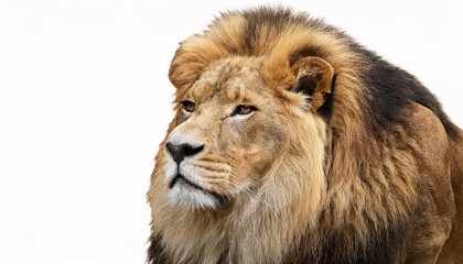 AweInspiring Lion Captured in the African Savannah at Golden Hour, Majestic King of Beasts Displaying Power and Grace