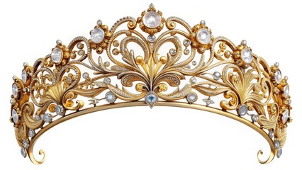Elegant ornate headpiece with intricate details and golden accents, elegant headwear, luxurious headpieces