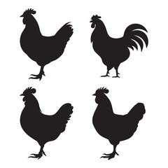 Chicken Silhouette Clipart Design