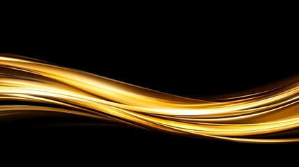 A smooth, flowing golden wave against a black background, evoking elegance and dynamism.