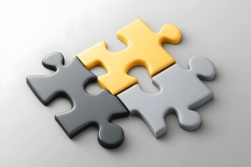 Fototapeta premium Connecting Puzzle Pieces Demonstrating Unity and Problem Solving Concept