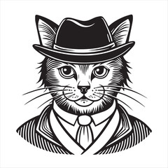 cat silhouette vector style