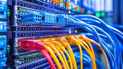 Network Server Room: High-Tech Data Center Infrastructure