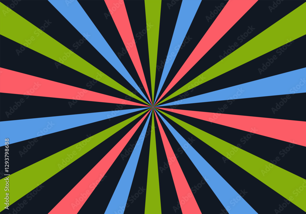 Poster Retro background with sunburst pattern with converging lines creates optical and geometric visual effect. Vector background is abstract.