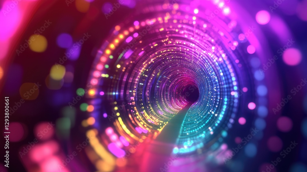 Poster A vibrant waveform visualization in a digital space, with dynamic colors and movement, perfect for tech and digital media themes
