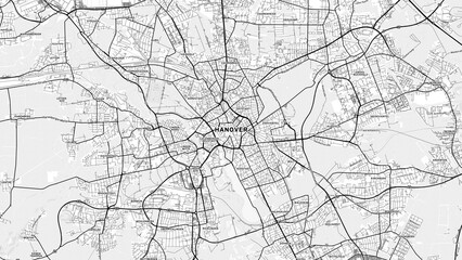 Fototapeta premium Minimalist Hannover Street Map with Labels and Neighborhoods