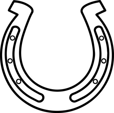 recommend clip art: lucky horseshoe outline vector illustration