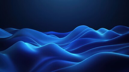 Obraz premium Abstract blue wavy landscape background