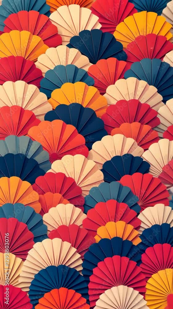 Aufkleber a colorful umbrella pattern with many different colors. the umbrellas are arranged in a spiral patte