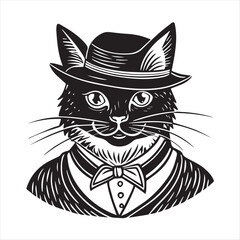 cat silhouette vector style