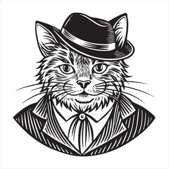 cat silhouette vector style