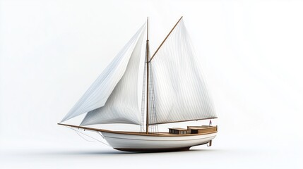 Obraz premium A sailboat that sets sail and sets sail