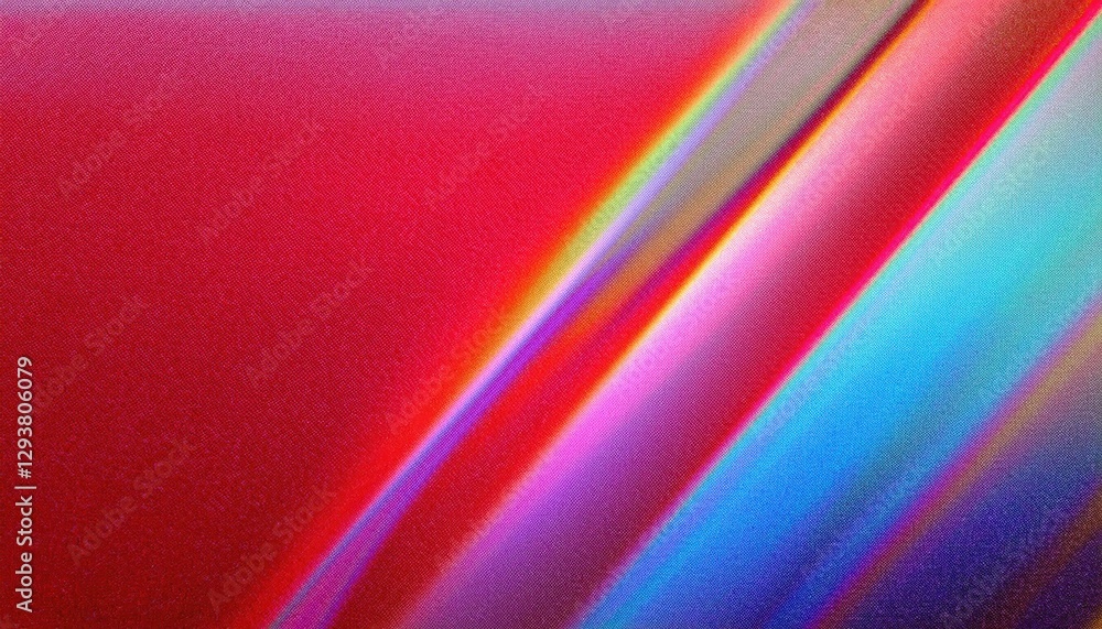 Poster abstract gradient light streaks on textured surface in blue and red hues, vibrant color patterns for graphic design