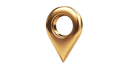 Elegant Gold Location Pin Icon on Clean White Background