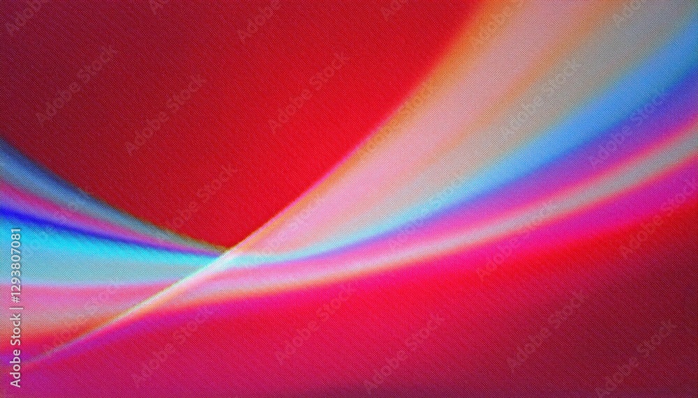 Poster abstract gradient light streaks on textured surface in blue and red hues, vibrant color patterns for graphic design