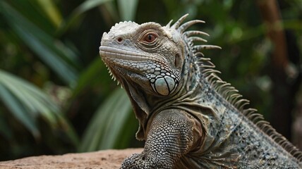 Obraz premium Iguana sobre rocas en la selva