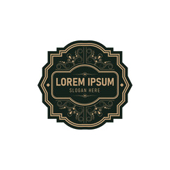 Circular Ornament Border Frame Royal Badge Emblem Stamp Label Logo Template Design Vector