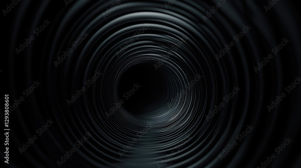 Aufkleber Dark tunnel stretching into the unknown, emphasizing a deep, receding perspective under low lighting