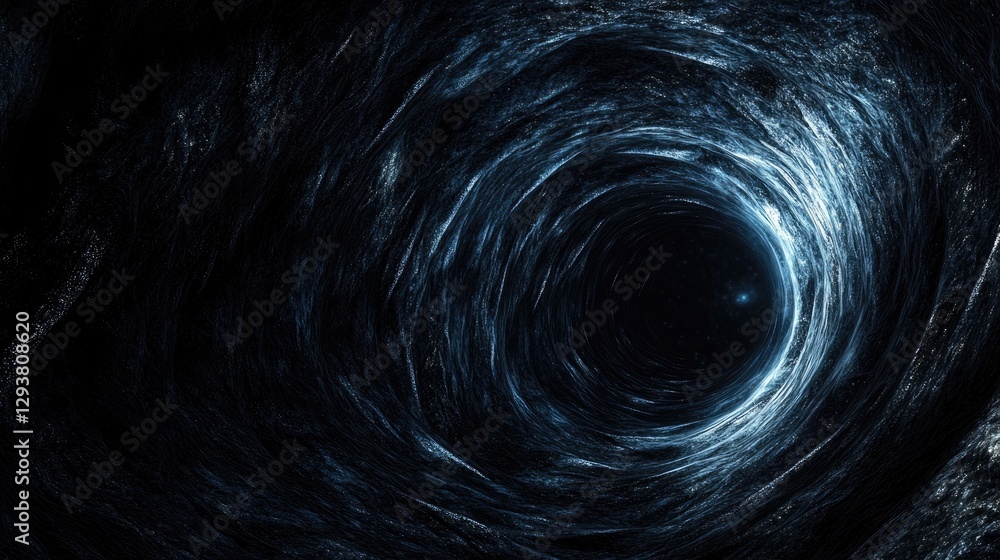 Poster dark tunnel stretching into the unknown, emphasizing a deep, receding perspective under low lighting