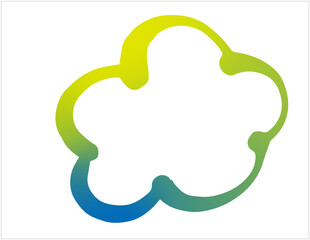 Speech bubble frame , simple hand-drawn cute speech bubbles, vector material, colorful, white background, copy space