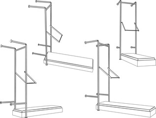 vector illustration design of static running equipment for exercising fitness at home  