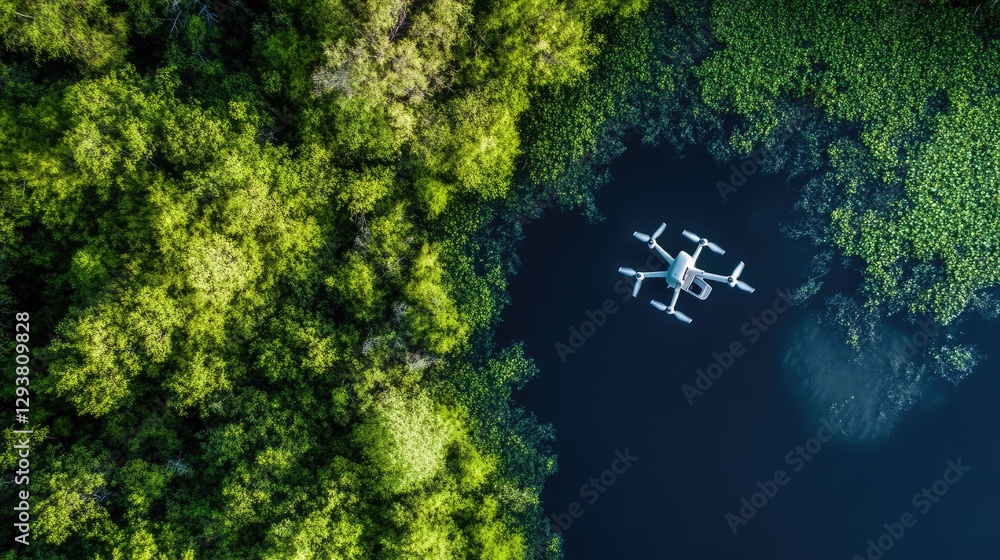 Aufkleber environmental scientists using drones and high-tech devices to monitor the impact of climate change 