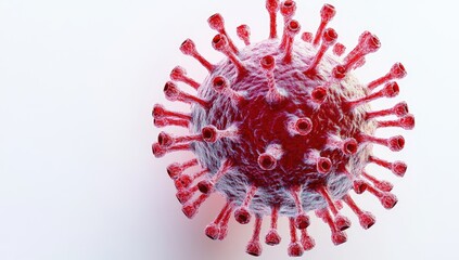 Close-up of a virus on white background