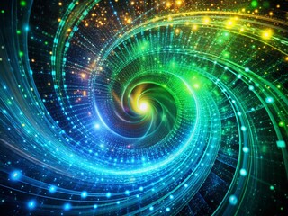 Obraz premium Abstract Digital World: Interconnected Data Streams and Global Network