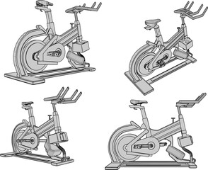 vector illustration of a static bicycle design for exercising at home 