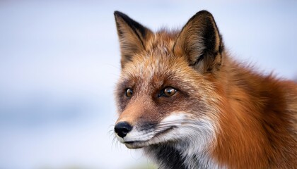 Fototapeta premium Mysterious Melanistic Red Fox Staring into the Frosty Arctic Night Astonishing Portrait from Eagle Plains, Yukon, Capturing the Beauty and Dignity of Vulpes vulpes in a Winter Wonderland