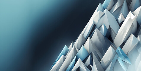 Obraz premium Bannière montagne de glace, géométrie, futuriste