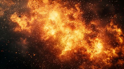 Intense Cosmic Explosion with Fiery Colors and Shimmering Particles