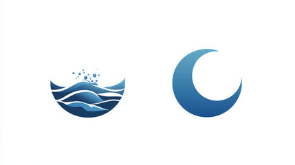 Vector water wave icon and logo template