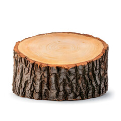 Tree Stump side view isolated on white background