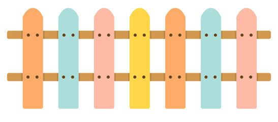 Colorful Wooden Fence - Cute Pastel Picket Fence 