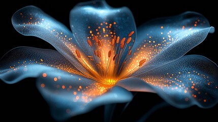 Futuristic Floral with Soft Glowing Flower Petals