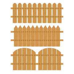 Wooden Fence Set - Rustic Picket Fence Set for Garden and Farm