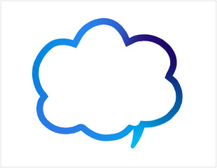 Speech bubble frame , simple hand-drawn cute speech bubbles, vector material, colorful, white background, copy space