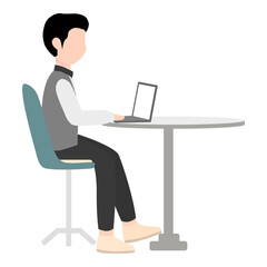 Businessman Working at Desk, Office Work Illustration, Corporate Professional Vector