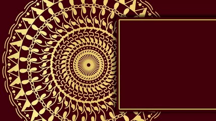 Gold mandala animation background for wedding invitation template
