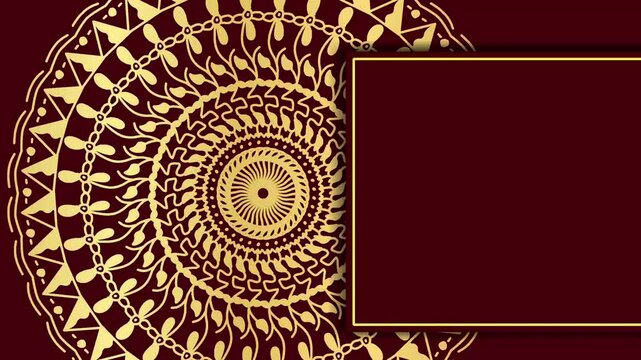 Gold mandala animation background for wedding invitation template