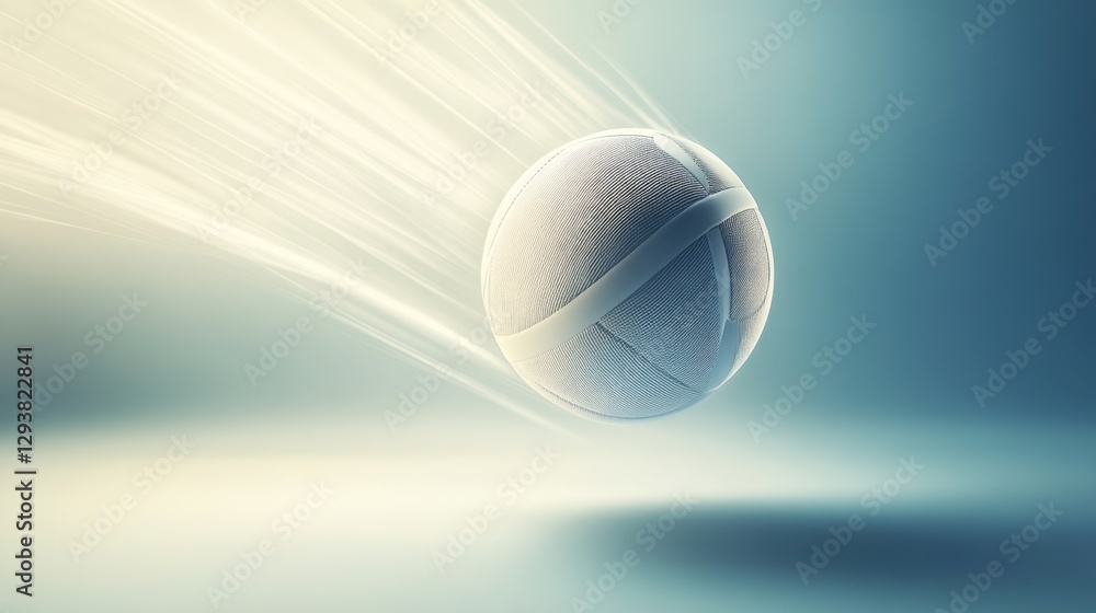 Poster 3d dynamic render of volleyball icon with motion effect