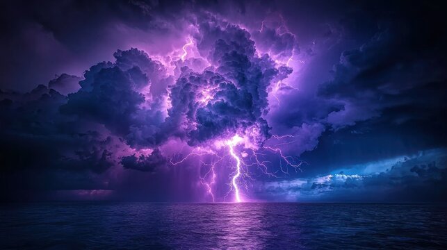 Powerful Storm Over Ocean