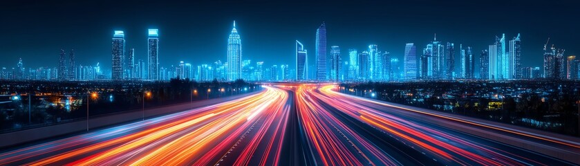 Fototapeta premium Smart city at night